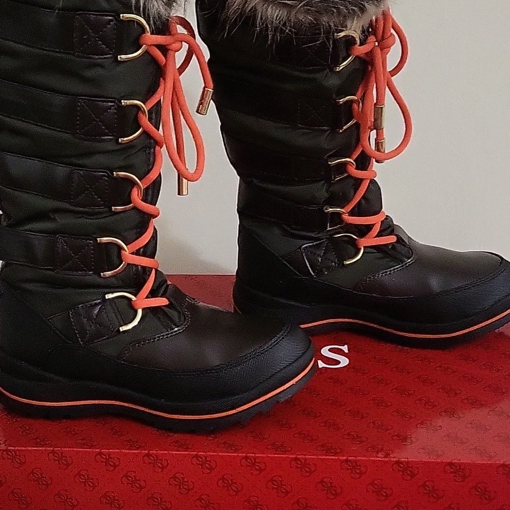 Guess Tall Winter Tie Up Boots - Picture 4 of 12